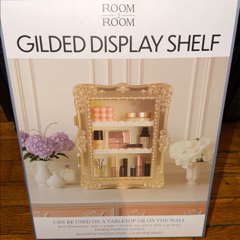 Gold Gilded Display Shelf
